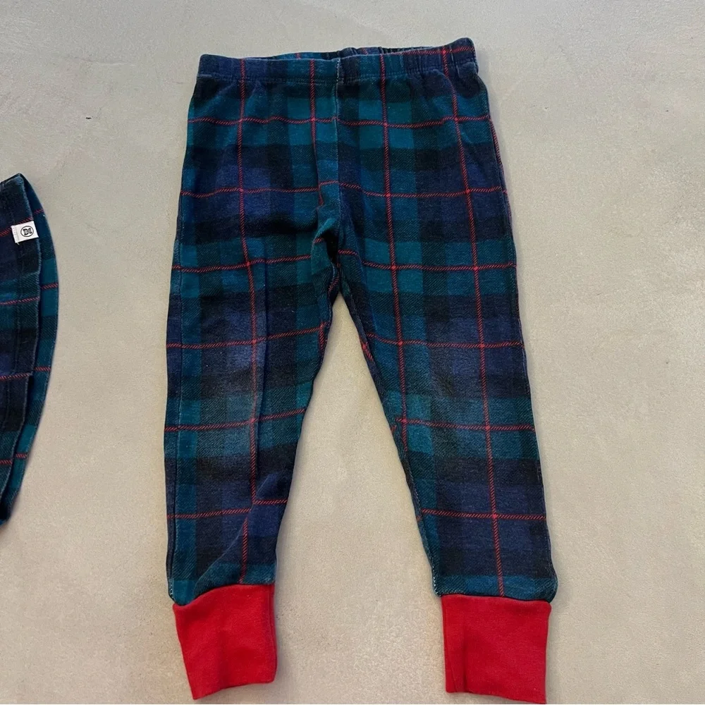 HONEST BABY CO Toddler Christmas Holiday Pajamas, Black Watch Plaid, 3T (2 sets)